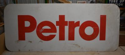 PETROL: A massive circa1980s acrylic illumination petrol panel sign, 104 x 245cm