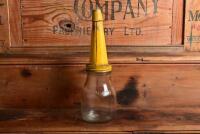 GOLDEN FLEECE: A one imperial pint oil bottle, with "Golden Fleece 30" tin pourer and dust cover - 4
