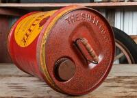 SHELL: A rare Australian circa 1930s "Shellite" four imperial gallon drum with embossed top and wooden grip in excellent condition - 6