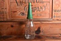 CASTROL: A 1940/50s "Castrol" embossed one imperial pint oil bottle, with 1950/60s "Castrol AA SAE 40" tin pourer and dust cover - 4