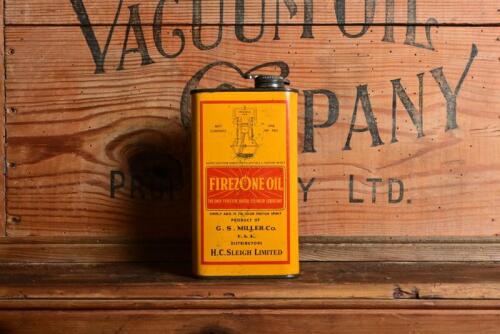 FIREZONE: An early "Firezone Oil" one imperial pint oil tin