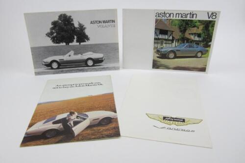V8: A group of original Aston Martin V8 sales brochures.