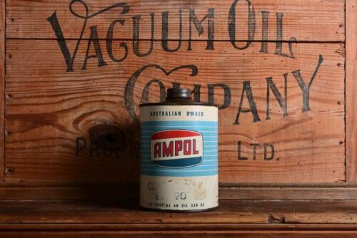 AMPOL: A circa 1960s "AMPOL Gear Oil E ... 90" one imperial quart oil tin