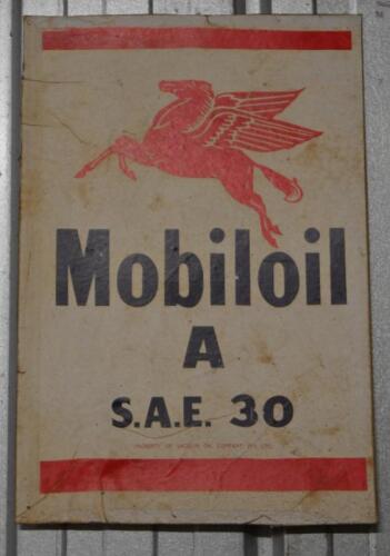 MOBIL: A rare "Mobiloil A SAE 30" sign printed on thick board, 41 x 28cm