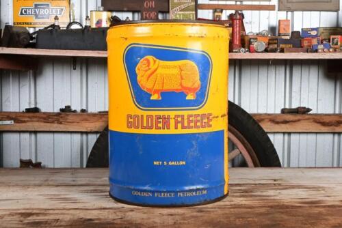 GOLDEN FLEECE: A late 1960s "Golden Fleece" five gallon drum