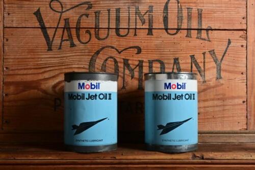 MOBIL: Two circa 1970s sealed 'Mobil Jet Oil II' tins