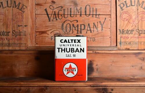 CALTEX: A circa 1940/50s "Caltex Universal Thuban SAE 90" one gallon tin
