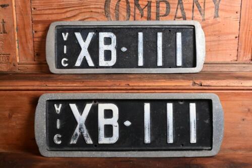 VIC PLATES/FORD: A pair of early Victorian registration plates 'XB-111' and surrounds, sold with rights to display, ex-Reg Ansett vehicle