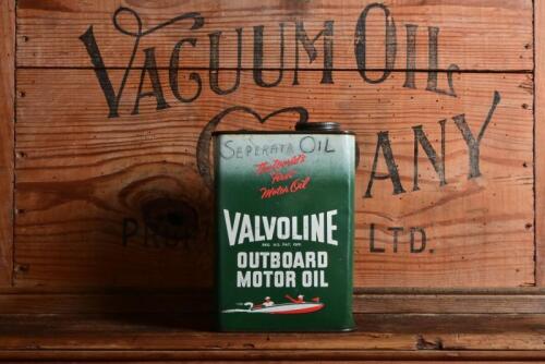 VALVOLINE: A circa 1950s/1960s one quart Valvoline outboard motor oil tin, with 'Separator Oil' scratched onto one side