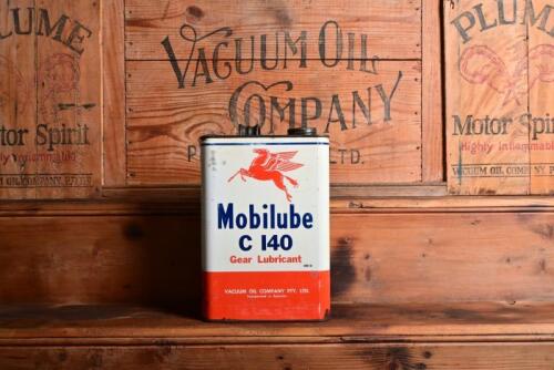 VACUUM: A circa 1930-50s "Mobilube C140 Gear Lubricant" one imperial gallon oil tin