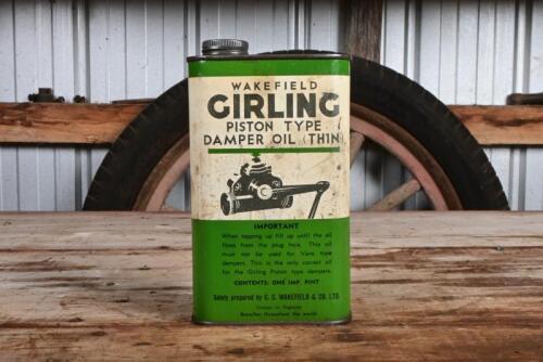 GIRLING: A circa 1950s/1960s one pint Wakefield Girling damper oil tin