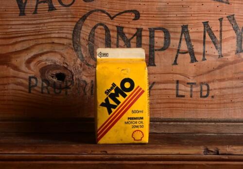 SHELL: A very rare "Shell XMO" five hundred millilitre carton. NOTE: These cartons were available on shelves for just one day before getting pulled as they fear children would mistake them for milk