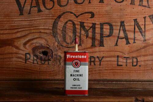 FIRESTONE: An original American "Firestone Fine Machine Oil" four fluid and a quarter ounce tin