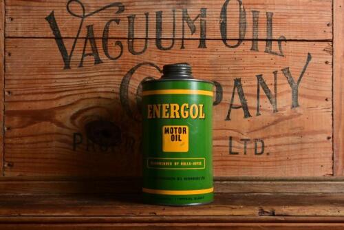ENERGOL: An original "Energol Motor Oil "Recommended By Rolls-Royce"" one imperial quart oil tin