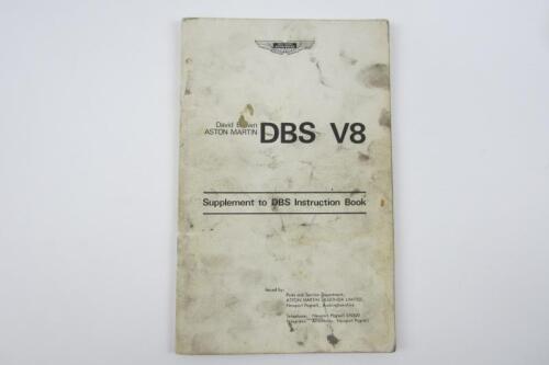 DBS: An original Aston Martin DBS V8 Supplement to DBS Instruction Book.