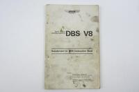 DBS: An original Aston Martin DBS V8 Supplement to DBS Instruction Book.