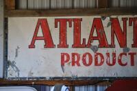 ATLANTIC: A large painted "Atlantic Products" galvanised tin sign, 64 x 175cm - 3