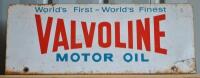 VALVOLINE: A circa 1960s double sided "Valvoline Motor Oil" tin sign, 18 x 46cm - 4