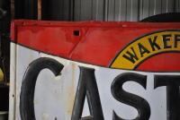 CASTROL: A large 1900/10 enamelled "Castrol Wakefield" sign, with embossed letters and border, overpainted in areas of rust, 89 x 180 - 2