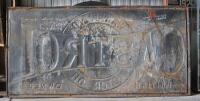 CASTROL: A large 1900/10 enamelled "Castrol Wakefield" sign, with embossed letters and border, overpainted in areas of rust, 89 x 180 - 7