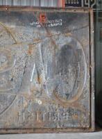 CASTROL: A large 1900/10 enamelled "Castrol Wakefield" sign, with embossed letters and border, overpainted in areas of rust, 89 x 180 - 11