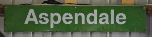 ASPENDALE: A vintage "Aspendale" railway station sign, 21 x 105cm