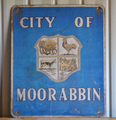 MOORABBIN: AN early City of Moorabbin municipal aluminium sign, 62 x 51cm