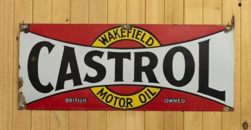 CASTROL WAKEFIELD: A circa 1910/20s "Castrol Wakefield" enamelled sign, 30 x 76cm