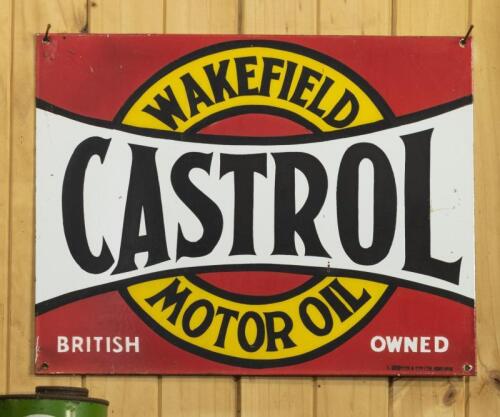 CASTROL WAKEFIELD: A circa 1910/20s "Castrol Wakefield" enamelled sign,&nbsp;30 x 39cm
