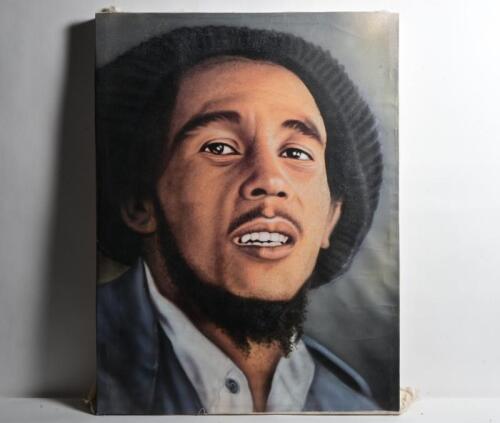 BOB MARLEY: A large print on canvas of Bob Marley,&nbsp;79cm high, 59.5cm wide