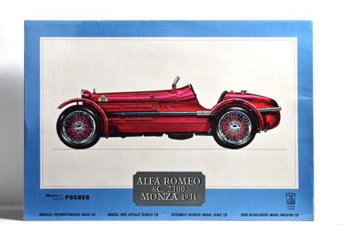 POCHER: A Pocher ALFA ROMEO 8C 2300 MONZA 1931 plastic model kit in 1:8 scale (ART. K/71). Unopened, sealed. Superlative