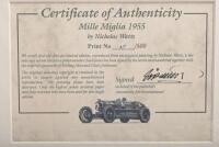 MILLE MIGLIA: A Nicholas Watts print - "MILLE MIGLIA 1955". Stirling Moss, Denis Jenkinson signatures - 3
