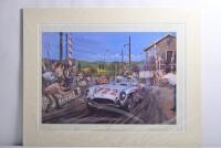 MILLE MIGLIA: A Nicholas Watts print - "MILLE MIGLIA 1955". Stirling Moss, Denis Jenkinson signatures - 4