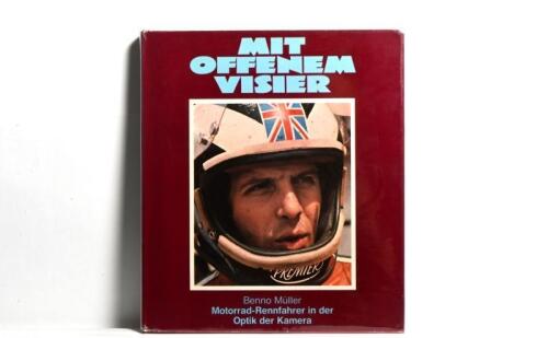MULLER: A hardback edition of 'MIT OFFENEM VISIER'. Authored and signed by Benno Muller. Personalised message to Barry Sheene signed by Muller