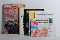 AUTOMOTIVE ART: Six books detailing automotive art. 'Paul Guyer's Grand Prix Auto Racing Art', Folio one: Pen and Ink Sketches' softcover book