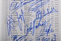 AUTOCOURSE: A 'AUTOCOURSE - THE WORLD'S LEADING GRAND PRIX ANNUAL (1995-96)'. Annual with applied 1995 Monaco Grand Prix qualifying sheet signed by numerous Formula 1 drivers and associated personnel including Jean Alesi, Michael Schumacher, Rubens Barri - 4