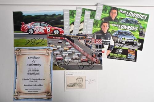 SUPERCARS/SUPER TOURERS: A collection of photographs and signed promotional material from 'Supercars' and 'Super Tourers' series. Craig Lowndes and Tiff Needell signatures