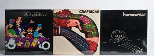 CAR CARTOONS/ADVERTISEMENTS: Three massive compendiums - 'COMICAR', 'GRAPHICAR', humourcar'. As published by FIAT. Circa mid-1970's