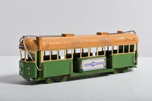 MELBOURNE TRAM: A timber Melbourne Tram W2 Class by George Kob. Traditional Melbourne tram colours