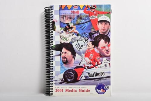 CART: '2001 Media Guide' from CART FedEx Championship Series. Guide signed by various drivers and associated personnel including Michael Andretti, Carl Haas, Dario Franchitti, Gil de Ferran, Max Papis, Jimmy Vasser