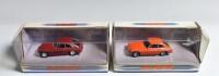 DINKY (MATCHBOX): Two Dinky (Matchbox) MG cars. 1973 MGB GT V8 (DY-16) in red and M.G.B. GT 1965 (DY-3B) in orange