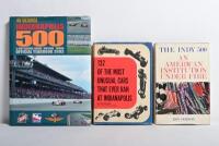 INDIANAPOLIS: Three hardcover books detailing the Indianapolis 500. 'THE INDY 500' by Ron Dobson