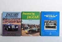 JAGUAR: Three hardcover books detailing Jaguar in racing. 'Powered by JAGUAR' by Doug Nye
