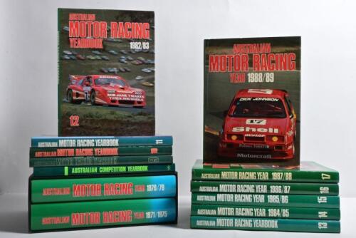 AUSTRALIAN MOTOR RACING: A collection of 'AUSTRALIAN MOTOR RACING YEAR' books. Consecutive Editions 1 - 18. First two volumes both numbered '00074'