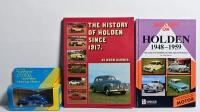 HOLDEN: Three Holden related items. Limited Edition TRAX FJ Holden Sedan 1955 REDEX TRIAL (8001R) model & two Holden books