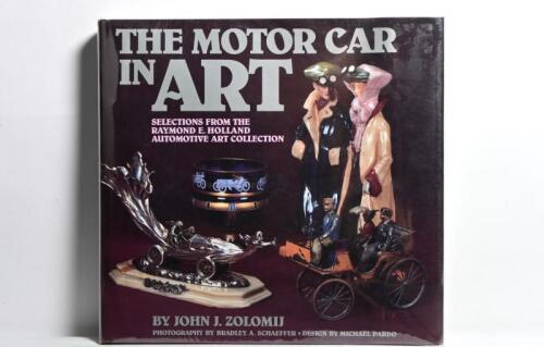 MOTOR CAR ART: 'THE MOTOR CAR IN ART' hardcover book by John J.Zolomij. Title page signed by photographer Bradley A.Schaeffer