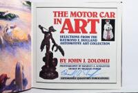 MOTOR CAR ART: 'THE MOTOR CAR IN ART' hardcover book by John J.Zolomij. Title page signed by photographer Bradley A.Schaeffer - 2