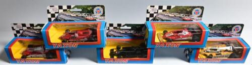 FORMULA 1: A collection of five YAXON Formula 1 cars in 1:43 scale. Mint and boxed Alfa Romeo, Ferrari, Lotus, Renault Formula 1 cars