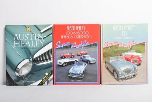 AUSTIN HEALEY: Three Austin Healey hardcover books. 'AUSTIN-HEALEY THE BULLDOG BREED' by Jon Pressnell