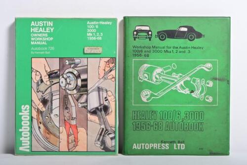 AUSTIN HEALEY: Two Austin Healey Workshop Manuals. 'Austin Healey 100/6 & 3000 1956-68' by Kenneth Ball & 'Austin Healey 100/6, 3000 1956-68' hardcover by Kenneth Ball (Autobook 726)